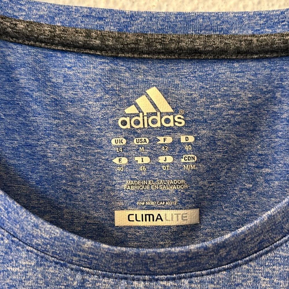 Adidas Blue Climalite Basic Tee Size Medium - image 3